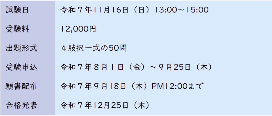 令和７年度 賃貸不動産経営管理士試験の試験日や願書申込み